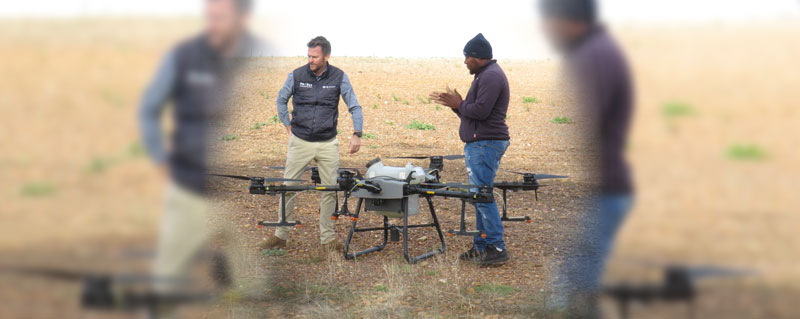 Drone spraying in orchards